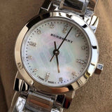 Burberry The City Diamonds Mother of Pearl Dial Silver Steel Strap Watch for Women - BU9224 Authentic Buy Shop Now