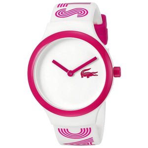 Lacoste Goa White Dial Two Tone Silicone Strap Watch for Woman - 2020106 Authentic Buy Shop Now