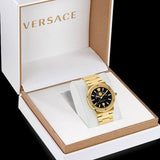 Versace Greca Moonphase Quartz Black Dial Gold Steel Strap Watch for Men - VE7G00323 Authentic Buy Shop Now