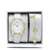 Michael Kors Tibby Analog Silver Dial White Leather Strap Watch for Women - MK1049 Authentic Buy Shop Now