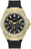 Guess Zeus Chronograph Diamonds Black Dial Black Silicone Strap Watch For Men - GW0208G2 Authentic Buy Shop Now