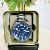 Fossil Brox Multifunction Blue Dial Grey Steel Strap Watch for Men - BQ2798 Authentic Buy Shop Now