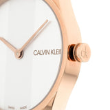 Calvin Klein Rebel White Grey Dial White Leather Strap Watch for Women - K8P236L6 Authentic Buy Shop Now