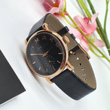 Marc Jacobs Baker Black Dial Black Leather Strap Watch for Women - MBM8633 Authentic Buy Shop Now
