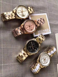 Michael Kors Blair Quartz Black Dial Gold Steel Strap Watch For Women - MK6497 Authentic Buy Shop Now