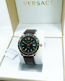 Versace Hellenyium Green Dial Brown Leather Strap Watch for Men - V11090017 Authentic Buy Shop Now