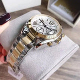 Michael Kors Bradshaw Chronograph Silver Dial Two Tone Steel Strap Watch For Women - MK5912 Authentic Buy Shop Now