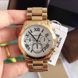 Michael Kors Cooper Chronograph White Dial Gold Steel Strap Watch For Women - MK5916 Authentic Buy Shop Now