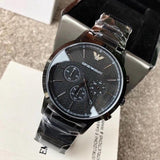Emporio Armani Dress Chronograph Quartz Black Dial Black Stainless Steel Strap Watch For Men - AR2485 Authentic Buy Shop Now
