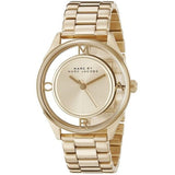 Marc Jacobs Marc Tether Transparent Gold Dial Gold Steel Strap Watch for Women - MBM3413 Authentic Buy Shop Now