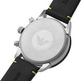 Emporio Armani Mario Chronograph Black Dial Black Leather Strap Watch For Men - AR11325 Authentic Buy Shop Now