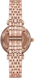 Emporio Armani Gianni T-Bar Crystals Silver Dial Rose Gold Steel Strap Watch For Women - AR11446 Authentic Buy Shop Now