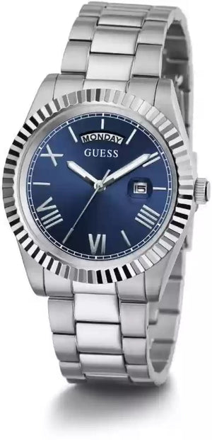 Guess Connoisseur Blue Dial Silver Steel Strap Watch for Men - GW0265G7 Authentic Buy Shop Now