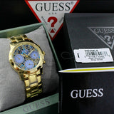 Guess Mini Sunrise Quartz Blue Dial Gold Steel Strap Watch For Women - W0448L6 Authentic Buy Shop Now