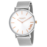 Coach Perry White Dial Silver Mesh Bracelet Watch for Women - 14503124 Authentic Buy Shop Now