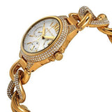 Michael Kors Camille Chronograph Silver Dial Gold Steel Strap Watch for Women - MK6842 Authentic Buy Shop Now