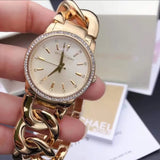 Michael Kors Nini Three Hand Gold Dial Gold Steel Strap Watch For Women - MK3235 Authentic Buy Shop Now