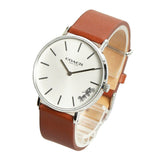 Coach Perry Silver Dial Brown Leather Strap Watch for Women - 14503120 Authentic Buy Shop Now