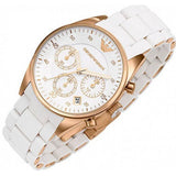Emporio Armani Sportivo Silver Dial White Silicone Strap Watch For Women - AR5920 Authentic Buy Shop Now