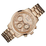 Guess Sunrise Quartz Rose Gold Dial Rose Gold Steel Strap Watch For Women - W0330L2 Authentic Buy Shop Now