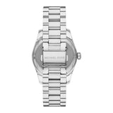 Michael Kors Lexington Lux Three Hand Mother of Pearl Silver Dial Silver Steel Strap Watch for Women - MK7445 Authentic Buy Shop Now