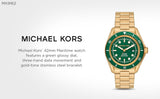 Michael Kors Maritime Analog Green Dial Gold Steel Strap Watch for Men - MK9162 Authentic Buy Shop Now