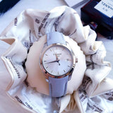 Tissot T Classic Couturier Silver Dial Light Blue Leather Strap Watch For Women - T035.210.16.031.02 Authentic Buy Shop Now