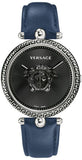 Versace Palazzo Empire Black Dial Blue Leather Strap Watch for Women - VCO080017 Authentic Buy Shop Now