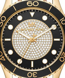 Michael Kors Runway Quartz Black Dial Brown Leather Strap Watch For Women - MK6979 Authentic Buy Shop Now