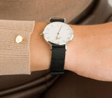 Daniel Wellington Classic Petite Cornwall White Dial Black NATO Strap Watch For Women - DW00100254 Authentic Buy Shop Now