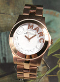 Marc Jacobs Rivera White Dial Rose Gold Steel Strap Watch for Women - MBM3135 Authentic Buy Shop Now