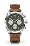 Breitling Avi Chronograph 42 Curtiss Warhawk Green Dial Brown Leather Strap Watch for Men - A233802A1L1X1 Authentic Buy Shop Now