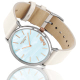 Coach Perry Blue Mother of Pearl Dial White Leather Strap Watch for Women - 14503270 Authentic Buy Shop Now