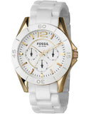 Fossil Ceramic Multifunction White Dial White Steel Strap Watch for Women - CE1006 Authentic Buy Shop Now