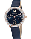 Swarovski Crystal Frost Blue Dial Blue Leather Strap Watch for Women - 5484061 Authentic Buy Shop Now