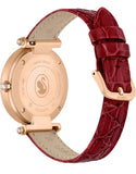 Swarovski Crystalline Wonder Silver Dial Red Leather Strap Watch for Women - 5656905 Authentic Buy Shop Now