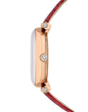Swarovski Crystalline Wonder Silver Dial Red Leather Strap Watch for Women - 5656905 Authentic Buy Shop Now