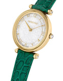 Swarovski Crystalline Wonder Silver Dial Green Leather Strap Watch for Women - 5656893 Authentic Buy Shop Now