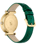 Swarovski Crystalline Wonder Silver Dial Green Leather Strap Watch for Women - 5656893 Authentic Buy Shop Now