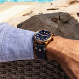 Maurice Lacroix Pontos Divers Limited Edition Blue Dial Blue Leather Strap Watch For Men - PT6248-BRZ0B-430-4 Authentic Buy Shop Now
