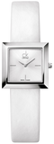 Calvin Klein Mark Silver Dial White Leather Strap Watch for Women - K3R231L6 Authentic Buy Shop Now