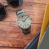 Emporio Armani Renato Quartz Grey Dial Grey Steel Strap Watch For Men - AR11120 Authentic Buy Shop Now