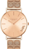 Coach Perry Rose Gold Dial Rose Gold Mesh Bracelet Watch for Women - 14503343 Authentic Buy Shop Now