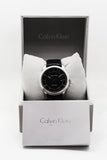 Calvin Klein Infinity Automatic Black Dial Black Leather Strap Watch for Men - K5S341C1 Authentic Buy Shop Now