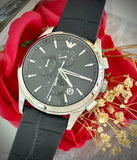 Emporio Armani Paolo Chronograph Black Dial Black Leather Strap Watch For Men - AR11530 Authentic Buy Shop Now