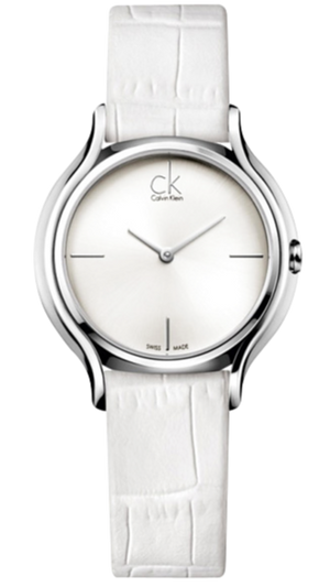 Calvin Klein Skirt White Dial White Leather Strap Watch for Women - K2U231K6 Authentic Buy Shop Now