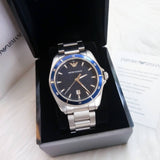 Emporio Armani Sigma Blue Dial Silver Steel Strap Watch for Men - AR11100 Authentic Buy Shop Now
