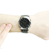 Emporio Armani Classic Chronograph Black Dial Silver Steel Strap Watch For Men - AR1786 Authentic Buy Shop Now
