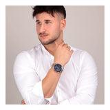 Maserati SFIDA Chronograph Blue Dial Two Tone Steel Strap Watch For Men - R8873640012 Authentic Buy Shop Now