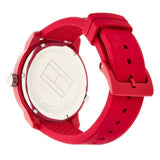 Tommy Hilfiger Denim Quartz Red Dial Red Rubber Strap Watch for Men - 1791480 Authentic Buy Shop Now